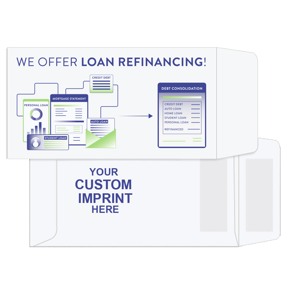 Imprint Location - Coin Style -2 Color Pre-Designed Drive Up Envelope - Loan Refinancing