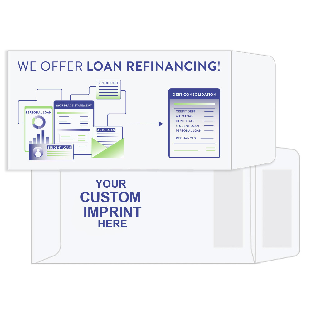 Coin Style - 2 Color Pre-Designed Drive Up Envelope - Loan Refinancing