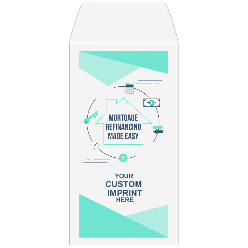 Imprint Location- Wide Open End-2 Color Pre-Designed Drive Up Envelope - Mortgage Refinancing