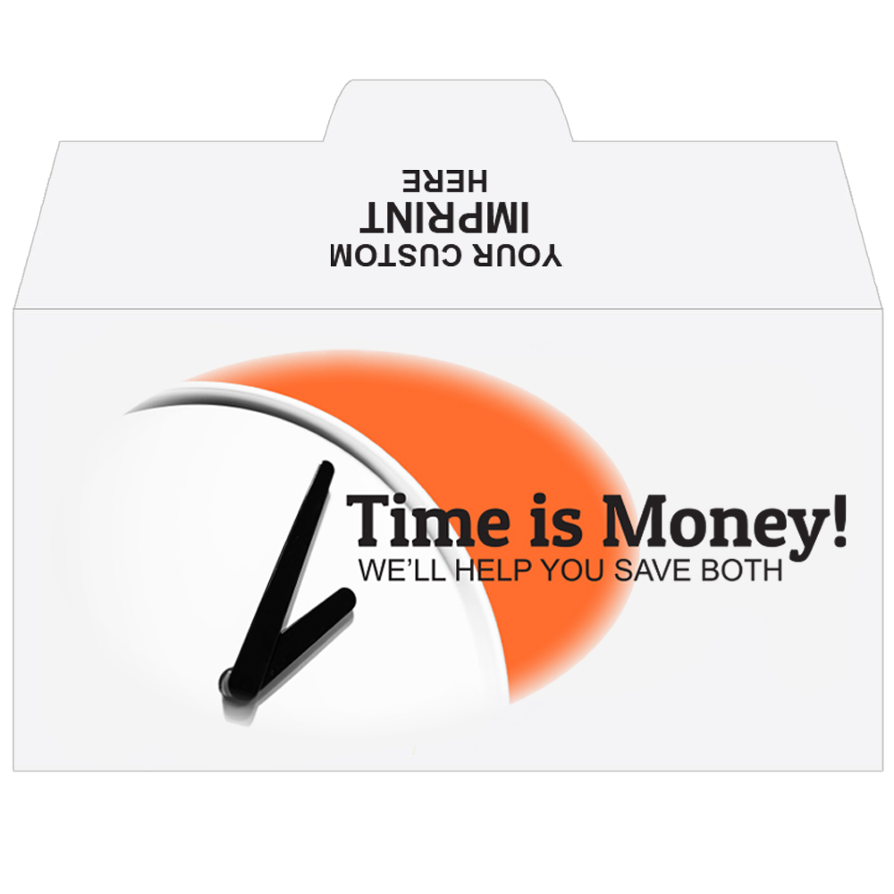 2 Color Pre-Designed Drive Up Envelope - Time Is Money - open side 