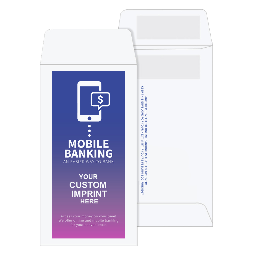2 Color Pre-Designed Drive Up Envelope - Mobile Banking 1 - coin style 