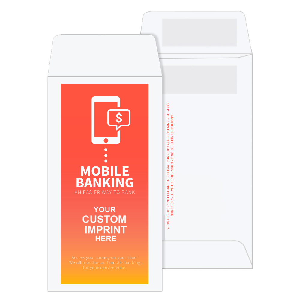 2 Color Pre-Designed Drive Up Envelope - Mobile Banking 3 - coin style 
