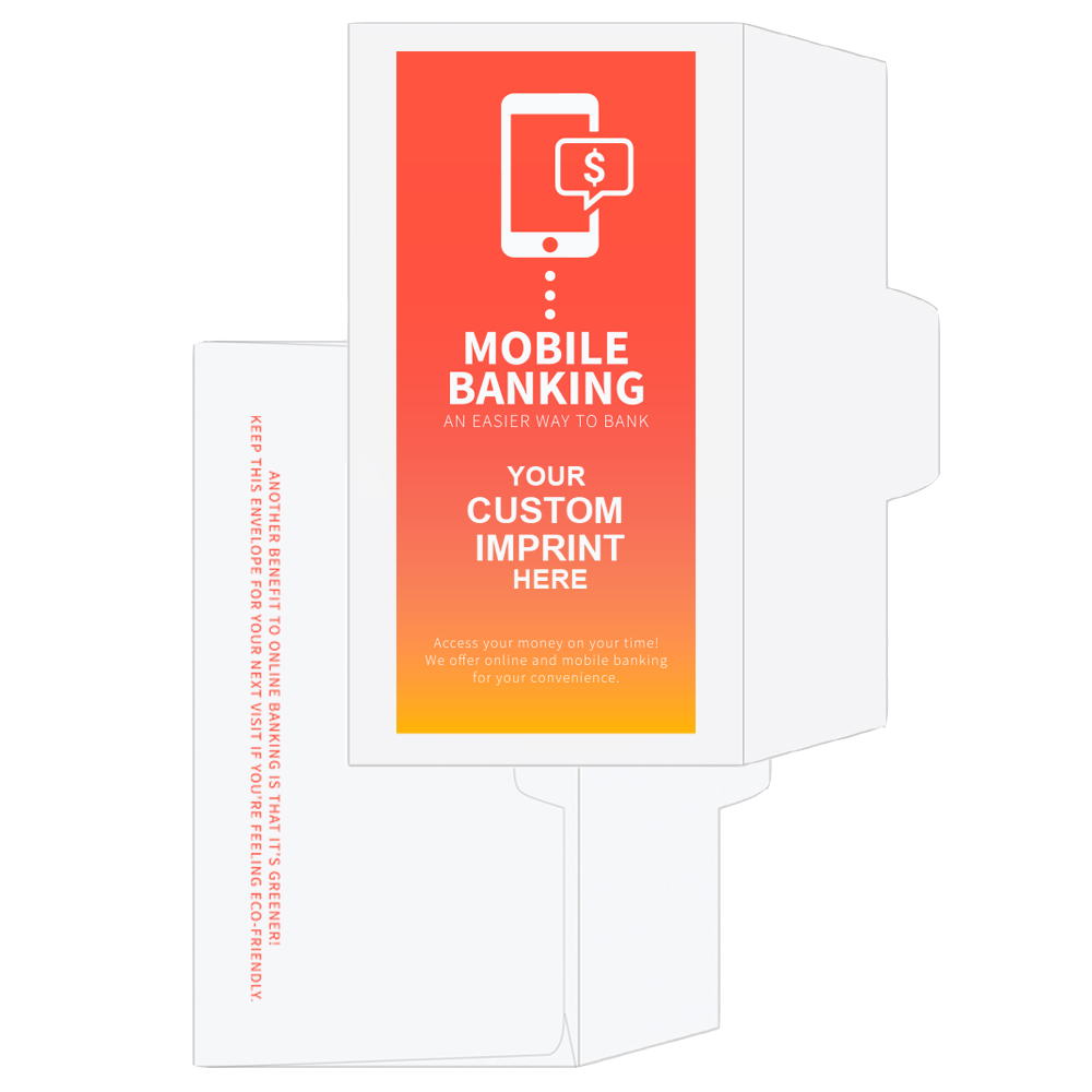 2 Color Pre-Designed Drive Up Envelope - Mobile Banking 3 - side open 