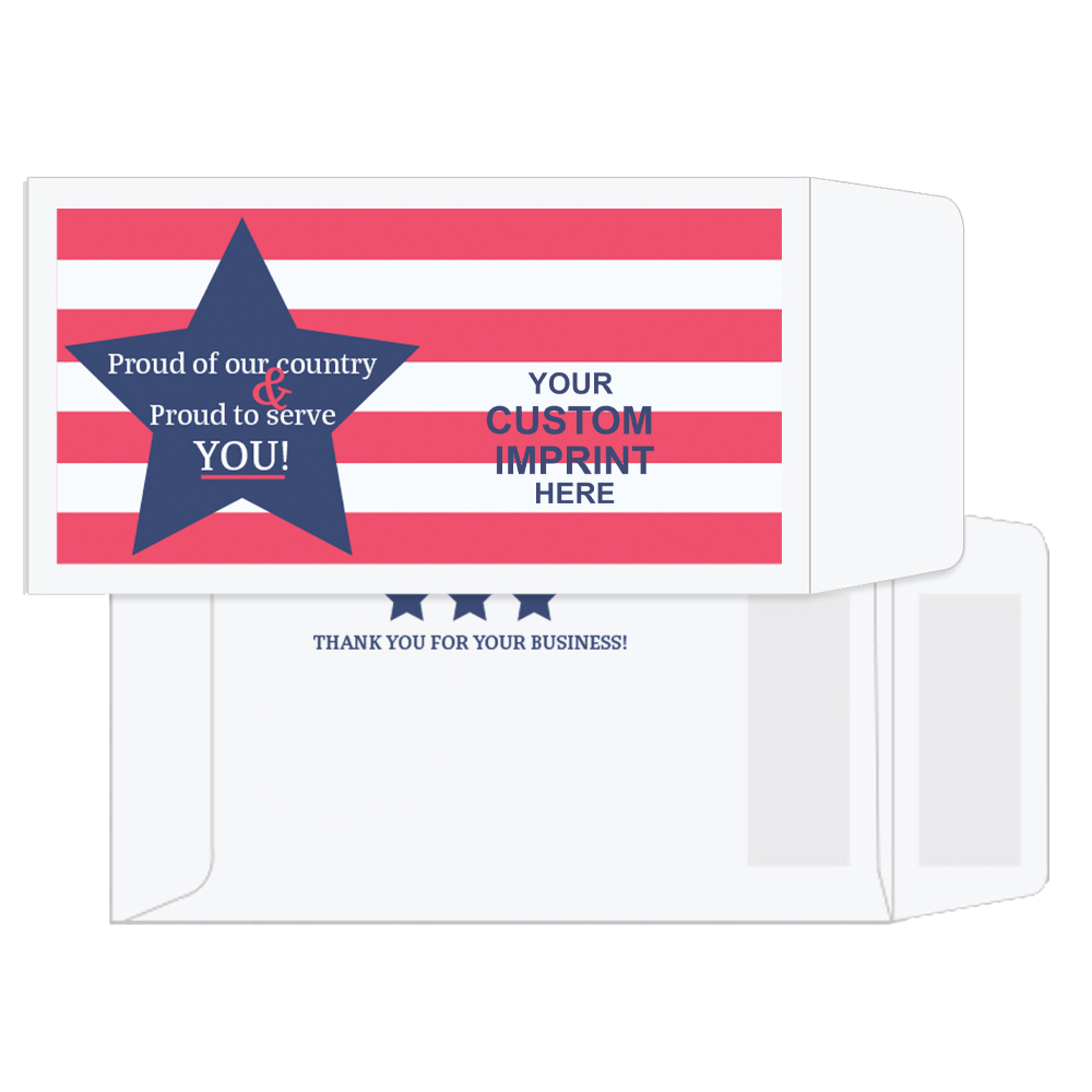 2 Color Pre-Designed Drive Up Envelope - American Flag - Coin Style 