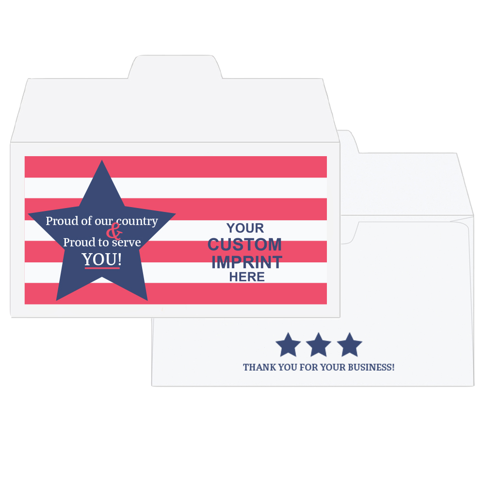 2 Color Pre-Designed Drive Up Envelope - American Flag - open side 