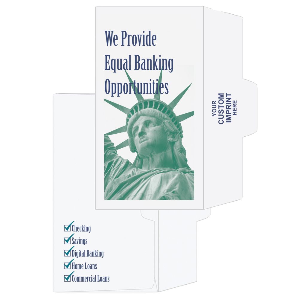 2 Color Pre-Designed Drive Up Envelope - Statue of Liberty - side open bank envelopes