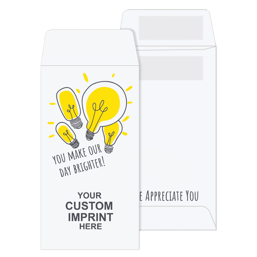 2 Color Pre-Designed Drive Up Envelope - We Appreciate You - coin style bank money envelopes