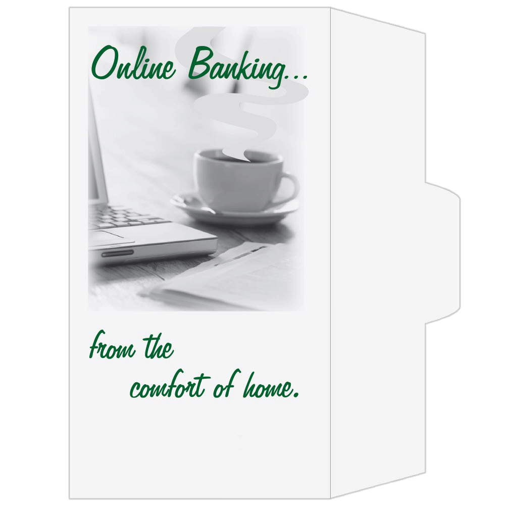 2 Color Pre-Designed Teller Envelopes - Online Banking, Side open Drive thu money envelopes 