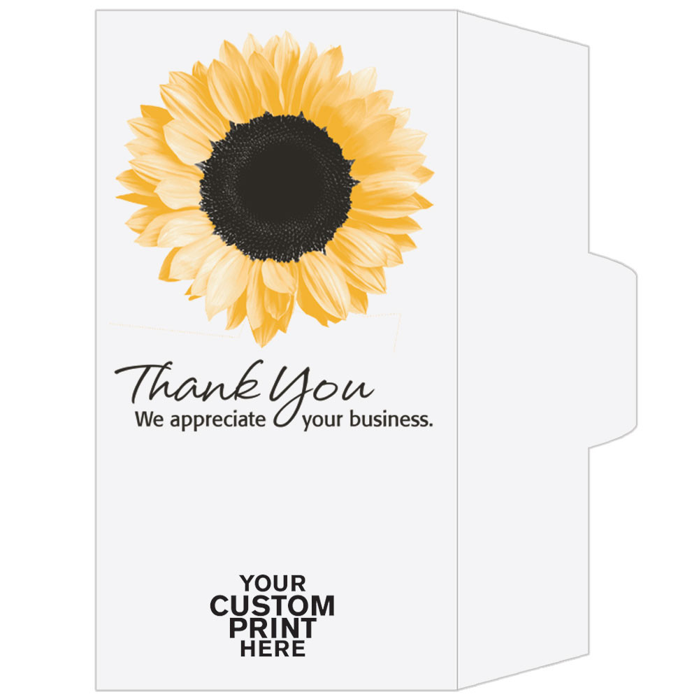 2 Color Pre-Designed Teller Envelopes - Thank you - Sunflower