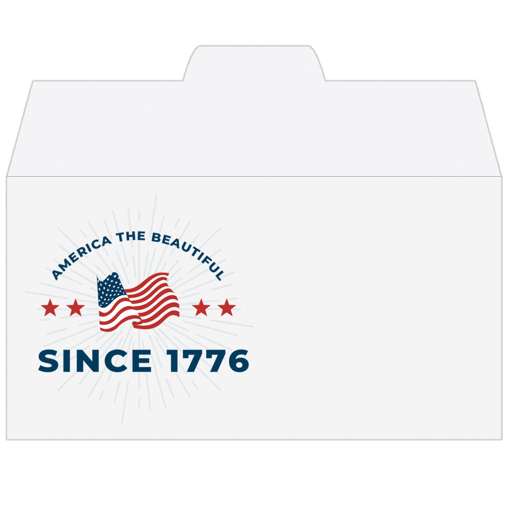 2 Color Pre-Designed Teller Envelopes - America The Beautiful Since 1776, Side open Drive thru money envelopes 