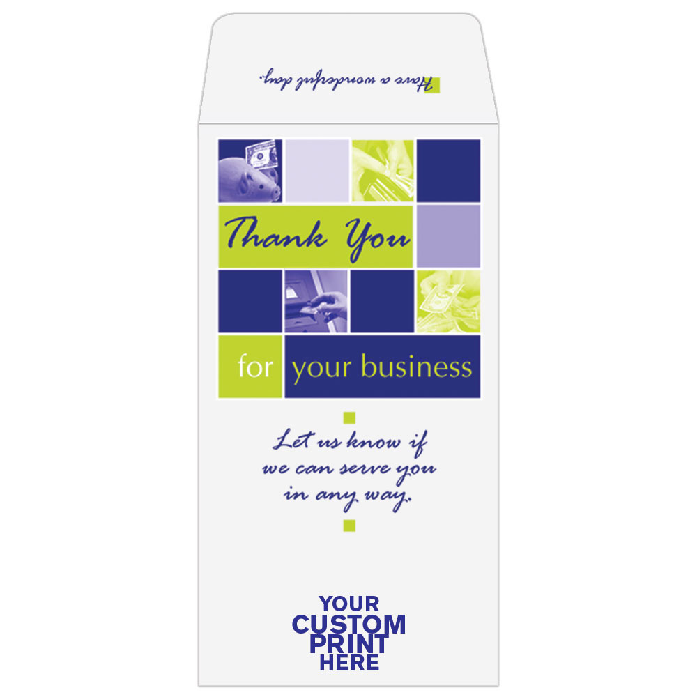 2 Color Pre-Designed Teller Envelopes - Thank You for Your Business