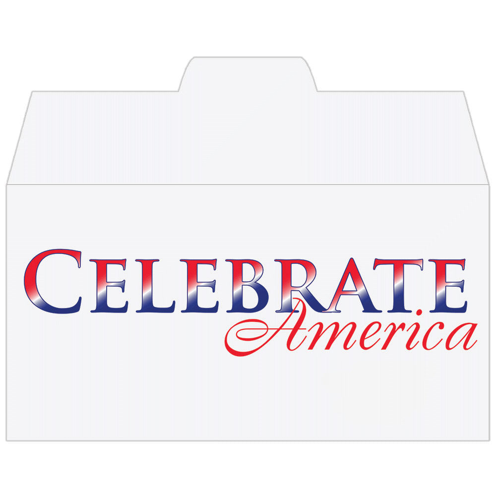 2 Color Pre-Designed Teller Envelopes - Celebrate America, Side open Drive thru money envelopes 