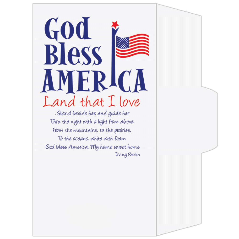 2 Color Pre-Designed Teller Envelopes - God Bless America, Side open Drive thru money envelopes 