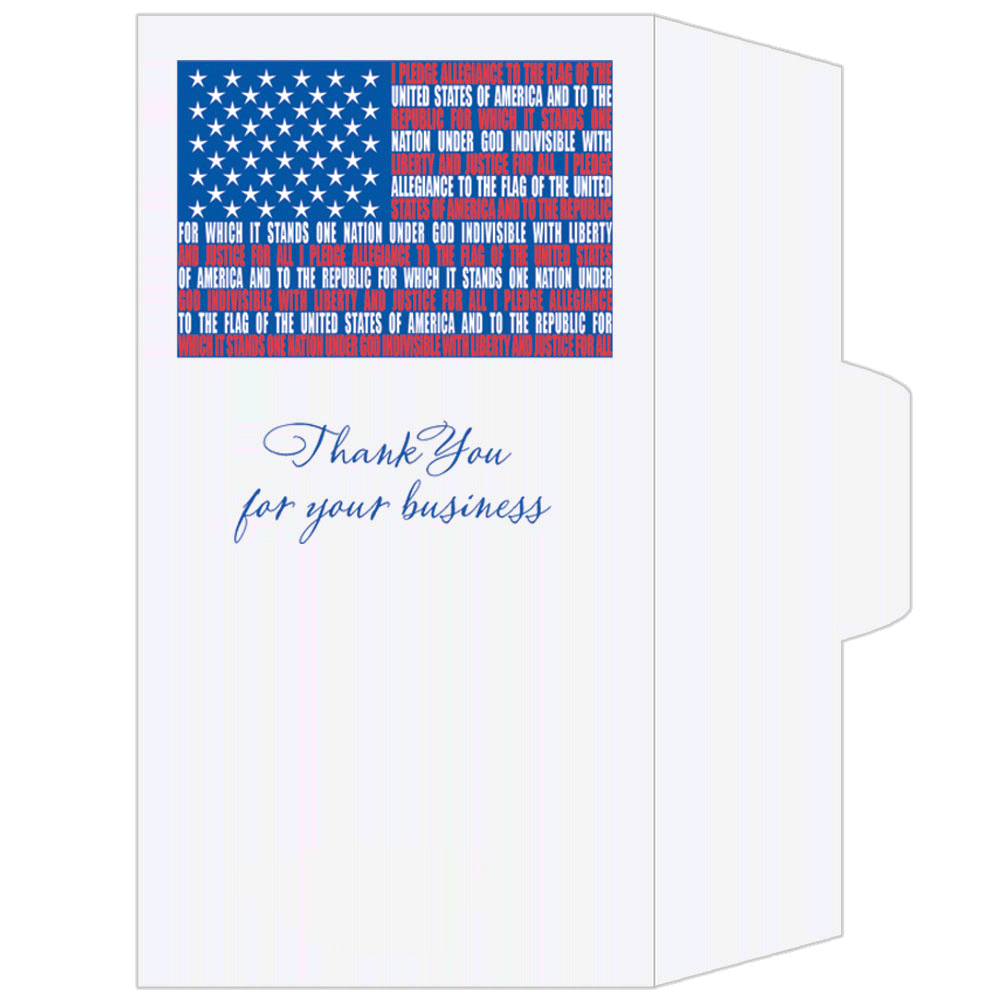 2 Color Pre-Designed Teller Envelopes - Pledge of Allegiance