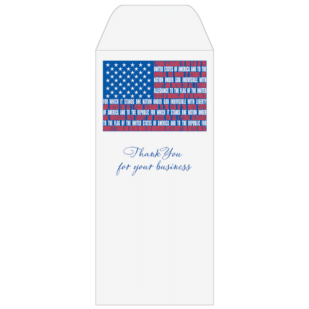 2 Color Pre-Designed Teller Envelopes - Pledge of Allegiance