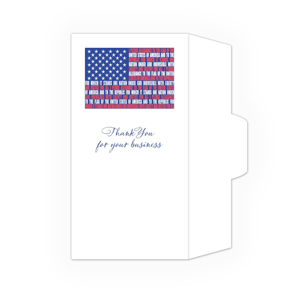 2-Color Pre-Designed Teller Drive Up Money Envelopes - Pledge of Allegiance