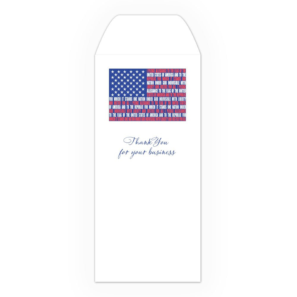 2-Color Pre-Designed Teller Drive Up Money Envelopes - Pledge of Allegiance