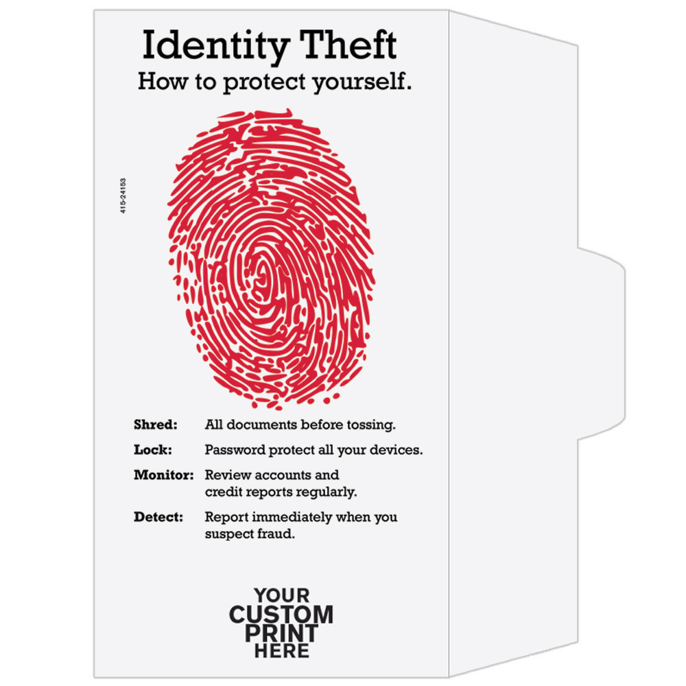 imprint locaiton - open side - 2 Color Pre-Designed Teller Envelopes - Identity Theft Protection