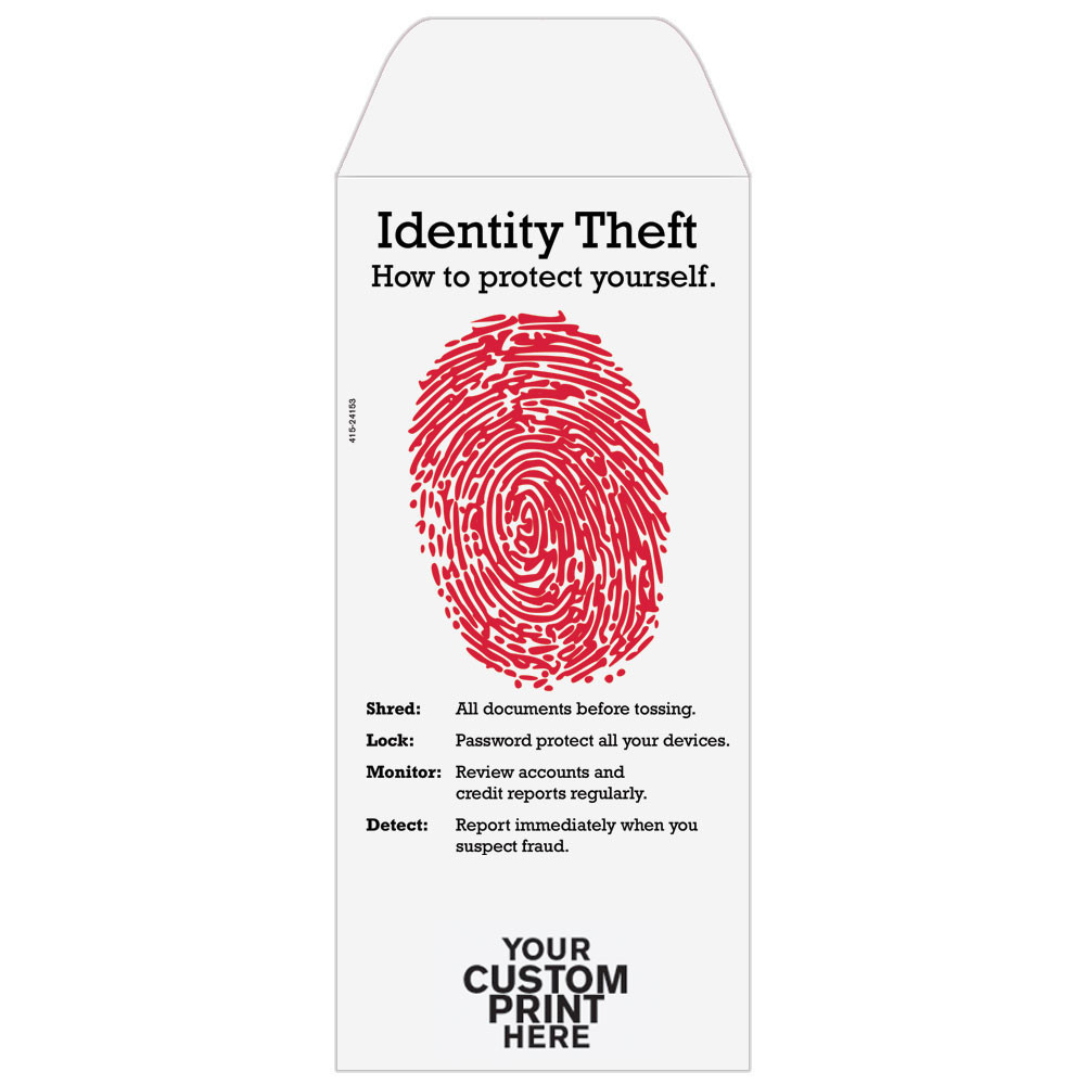 imprint location- coin style -2 Color Pre-Designed Teller Envelopes - Identity Theft Protection