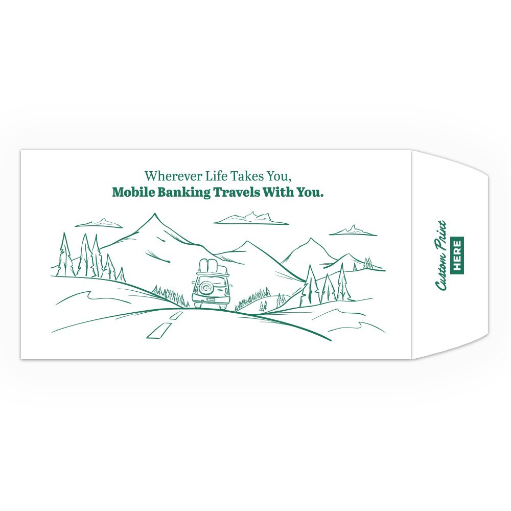 Wherever Life Takes You DUE - Custom Imprint - 1 Color Pre-Designed Drive Up Envelope 