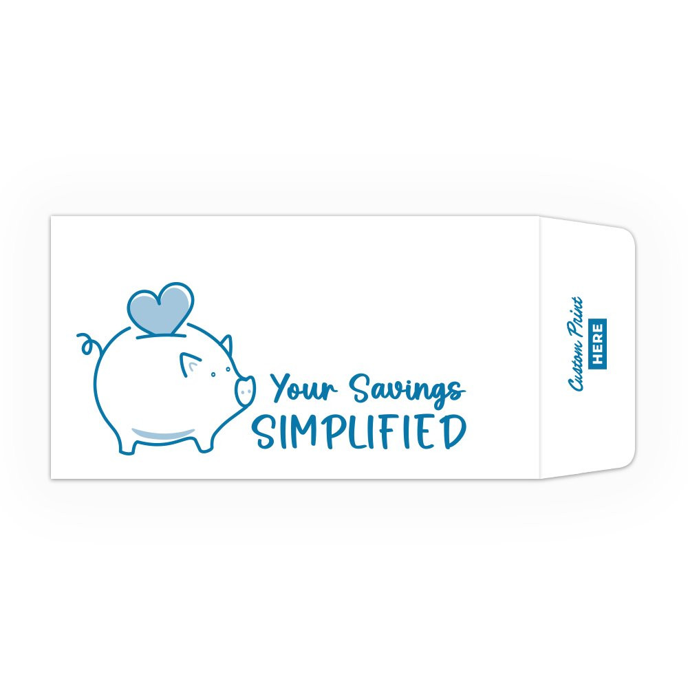 Your Savings Simplified DUE - Custom Imprint - 1 Color Pre-Designed Drive Up Envelope 