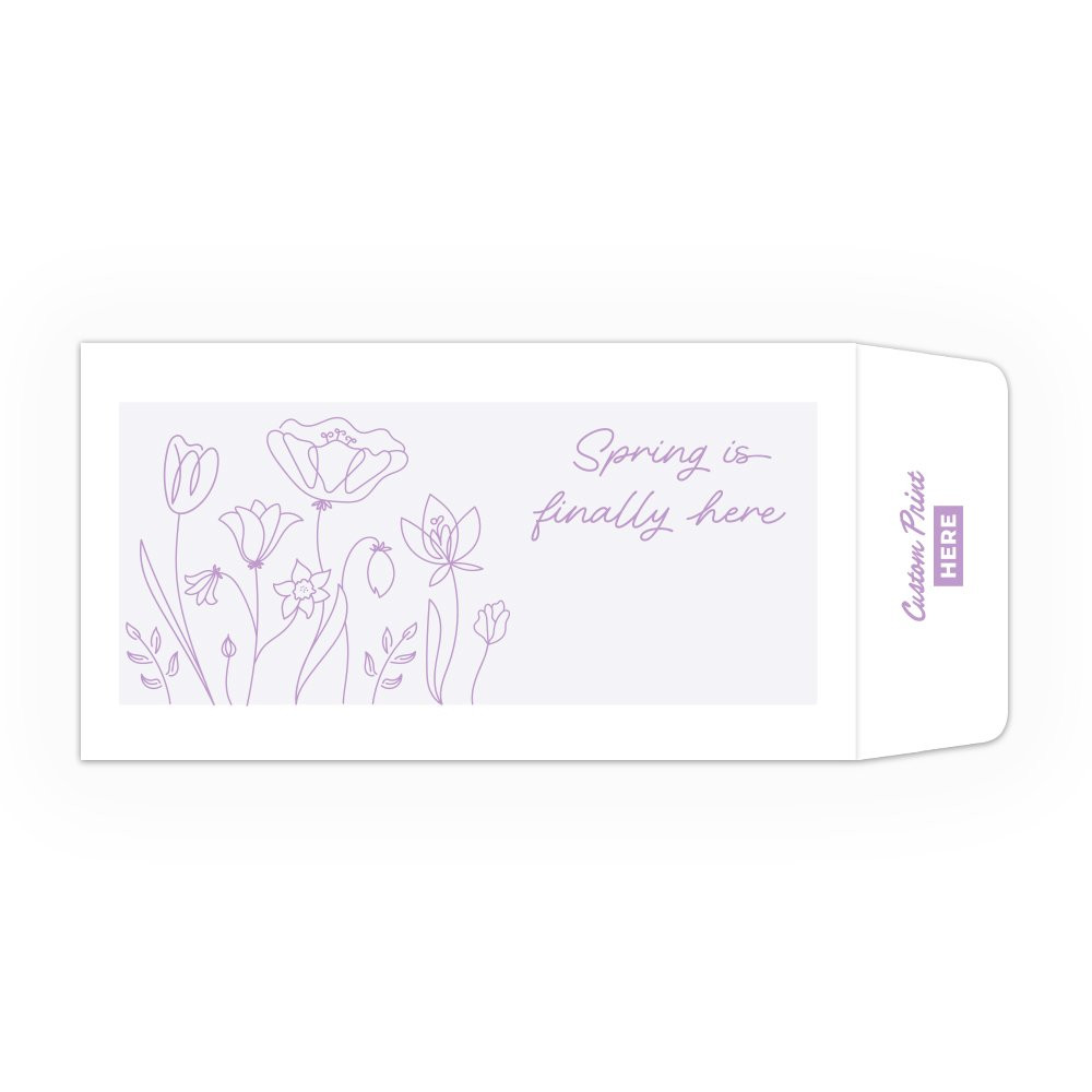 Spring Flowers Minimalist DUE - Custom Imprint - 1 Color Pre-Designed Drive Up Envelope 