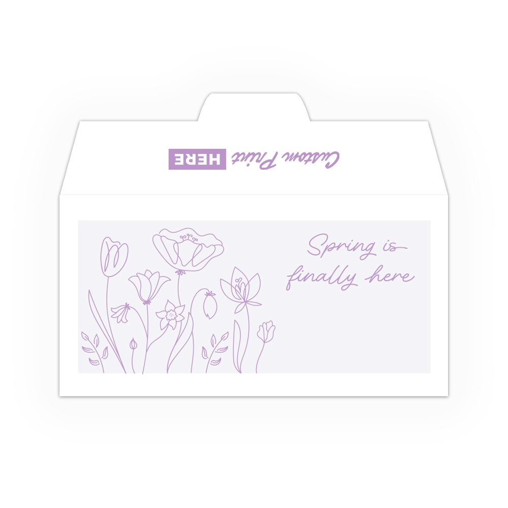 Spring Flowers Minimalist DUE - Custom Imprint - 1 Color Pre-Designed Drive Up Envelope 