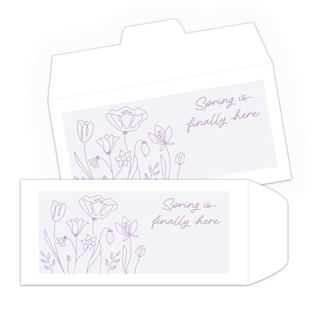 Spring Flowers Minimalist DUE - 1 Color Pre-Designed Drive Up Envelope