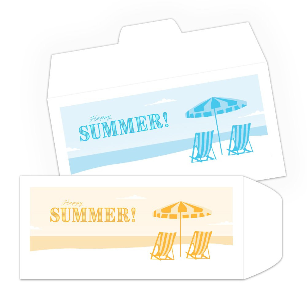 Happy Summer DUE - 1 Color Pre-Designed Drive Up Envelope