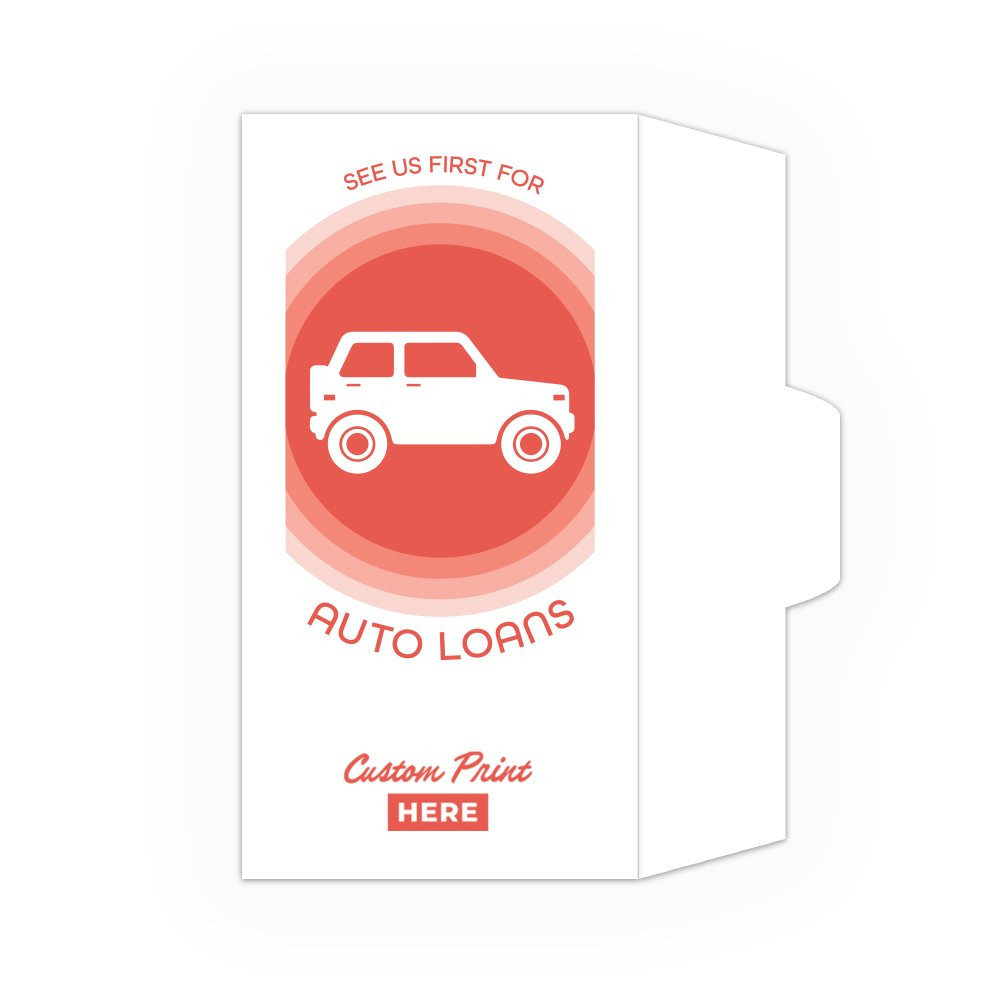 See Us First Auto Loans DUE Open Side: Custom Imprint - 1 Color Pre-Designed Drive Up Envelope 