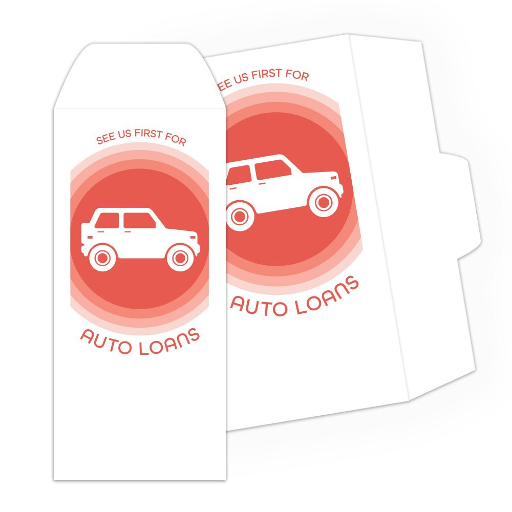 See Us First Auto Loans DUE - 1 Color Pre-Designed Drive Up Envelope