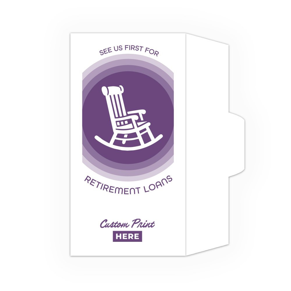 See Us First Retirement DUE Open Side, Purple: Custom Imprint - 1 Color Pre-Designed Drive Up Envelope