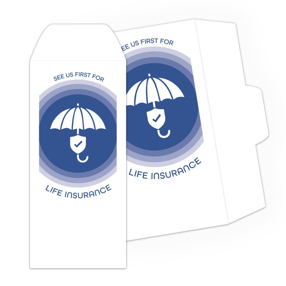 See Us First Life Insurance DUE - 1 Color Pre-Designed Drive Up Envelope