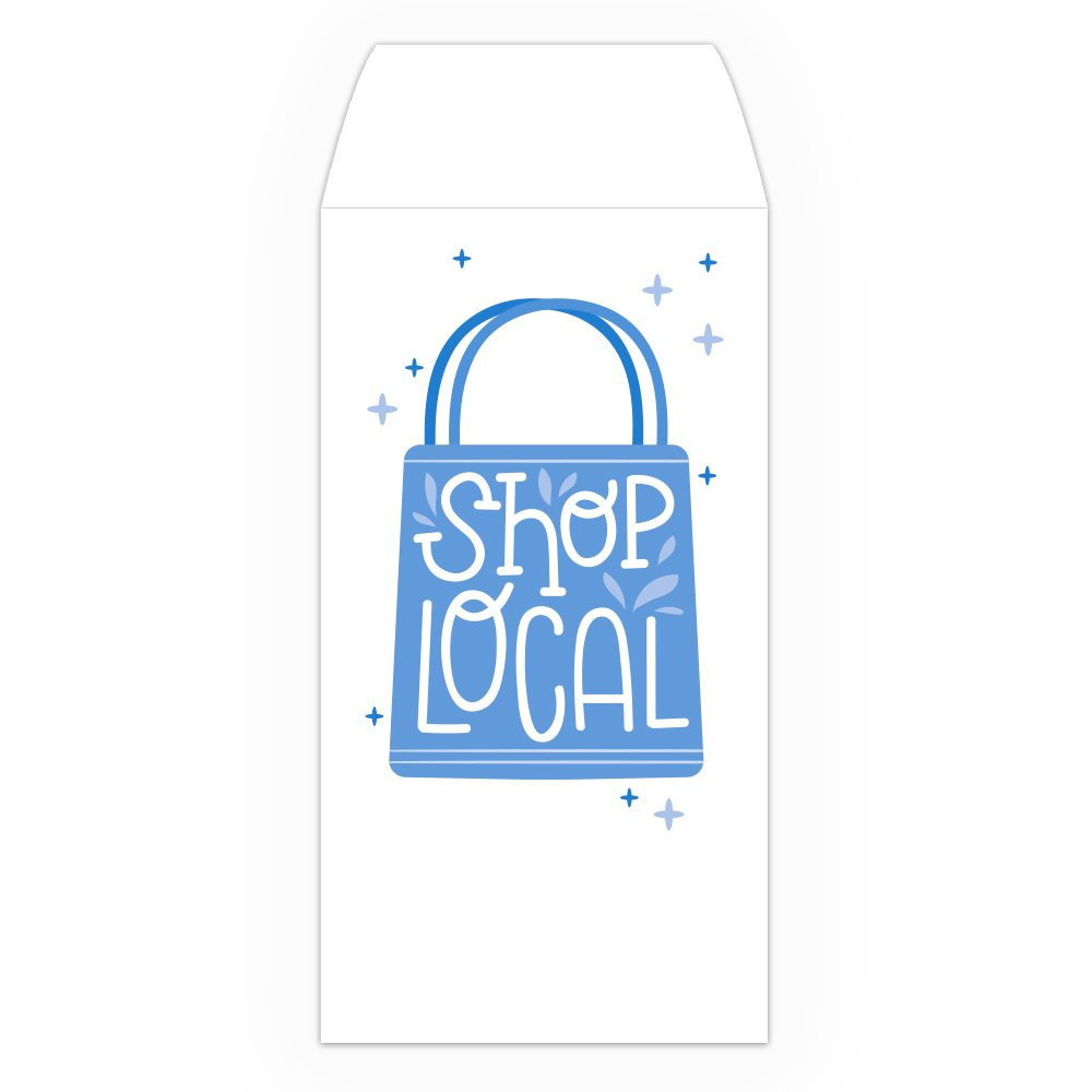 Blue Shop Local DUE - 1 Color Pre-Designed Drive Up Envelope 