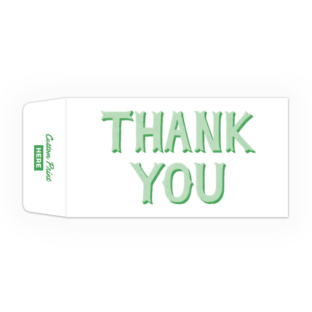 Thank You Bold DUE Coin Style: Custom Imprint - 1 Color Pre-Designed Drive Up Envelope 