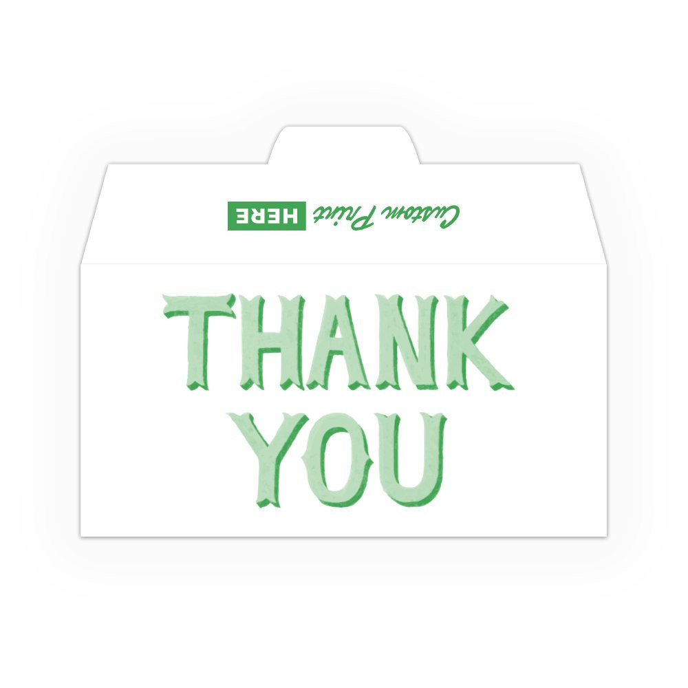 Thank You Bold DUE Open Side: Custom Imprint - 1 Color Pre-Designed Drive Up Envelope 
