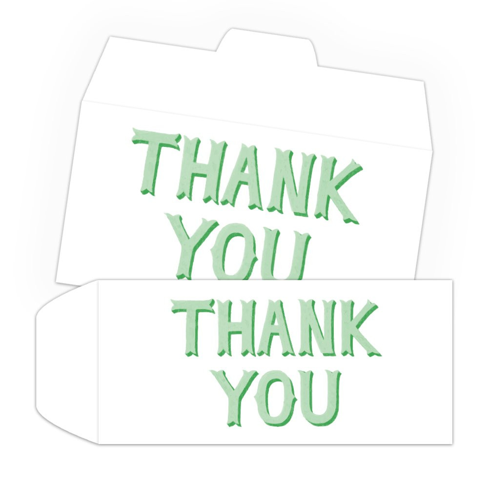 Thank You Bold DUE - 1 Color Pre-Designed Drive Up Envelope