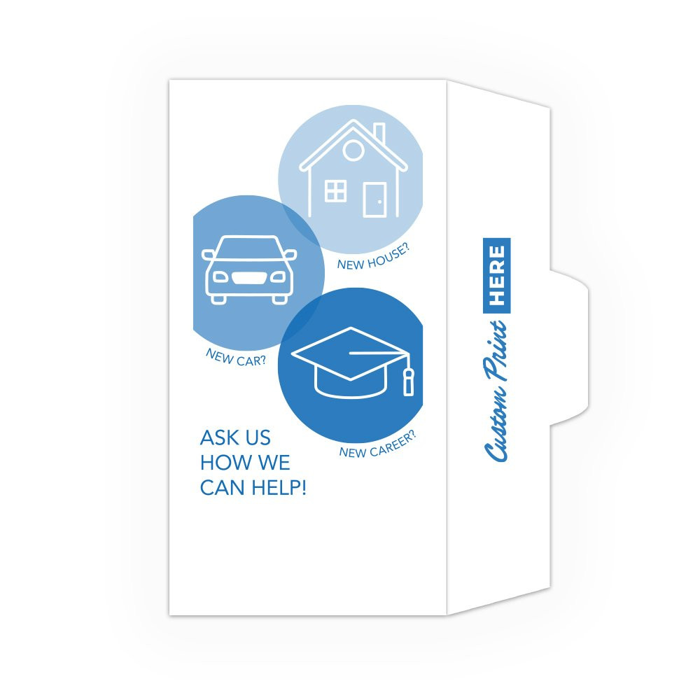 How Can We Help DUE Open Side, Blue: Custom Imprint - 1 Color Pre-Designed Drive Up Envelope