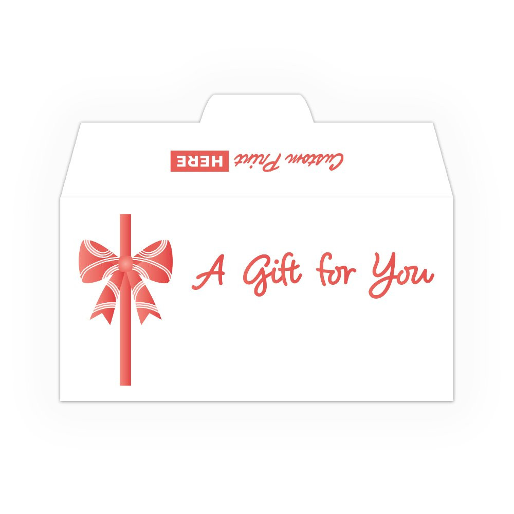 A Wrapped Gift for You DUE Open Side: Custom Imprint - 1 Color Pre-Designed Drive Up Envelope