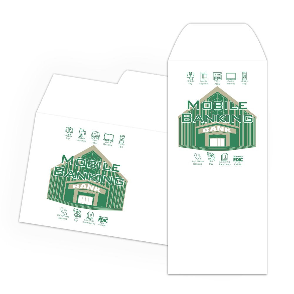 Mobile Banking Building - 2 Color Pre-Designed Drive Up Envelope