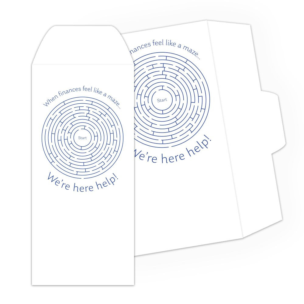 Drive Up Envelope - When Finances Feel Like A Maze - 1-Color Design hero