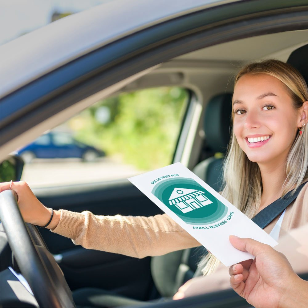 Drive Up Envelope - See Us First Small Business Loans - 1-Color Design lifestyle