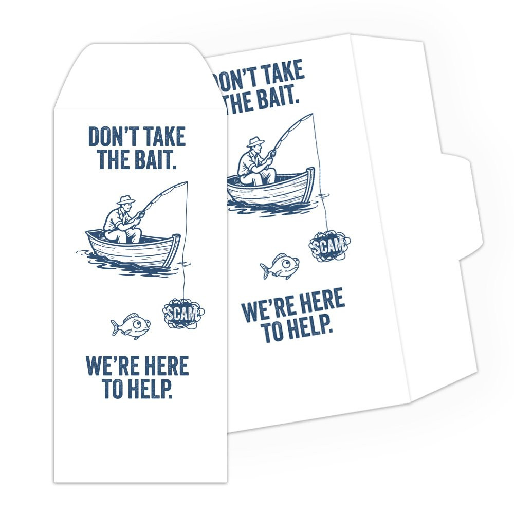 Drive Up Envelope - Don't Take the Bait - 1-Color Design hero