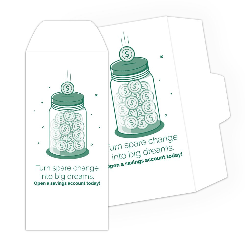 Drive Up Envelope - Spare Change Big Dreams - 1-Color Design hero
