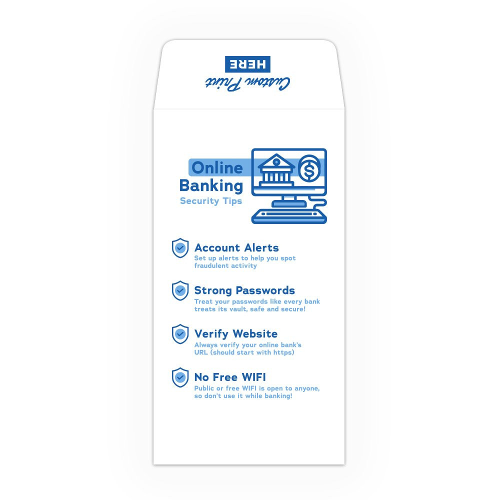 Drive Up Envelope - Online Banking Security Tips - 2-Color Design options