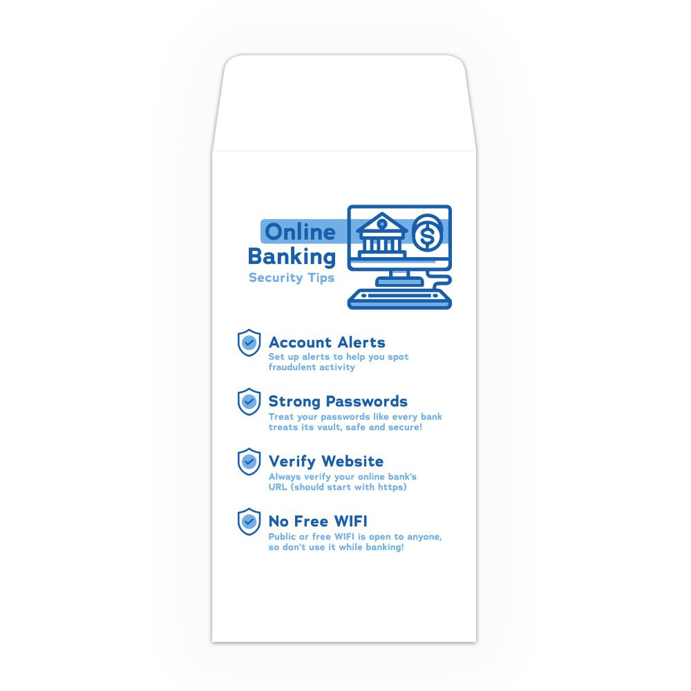Drive Up Envelope - Online Banking Security Tips - 2-Color Design options