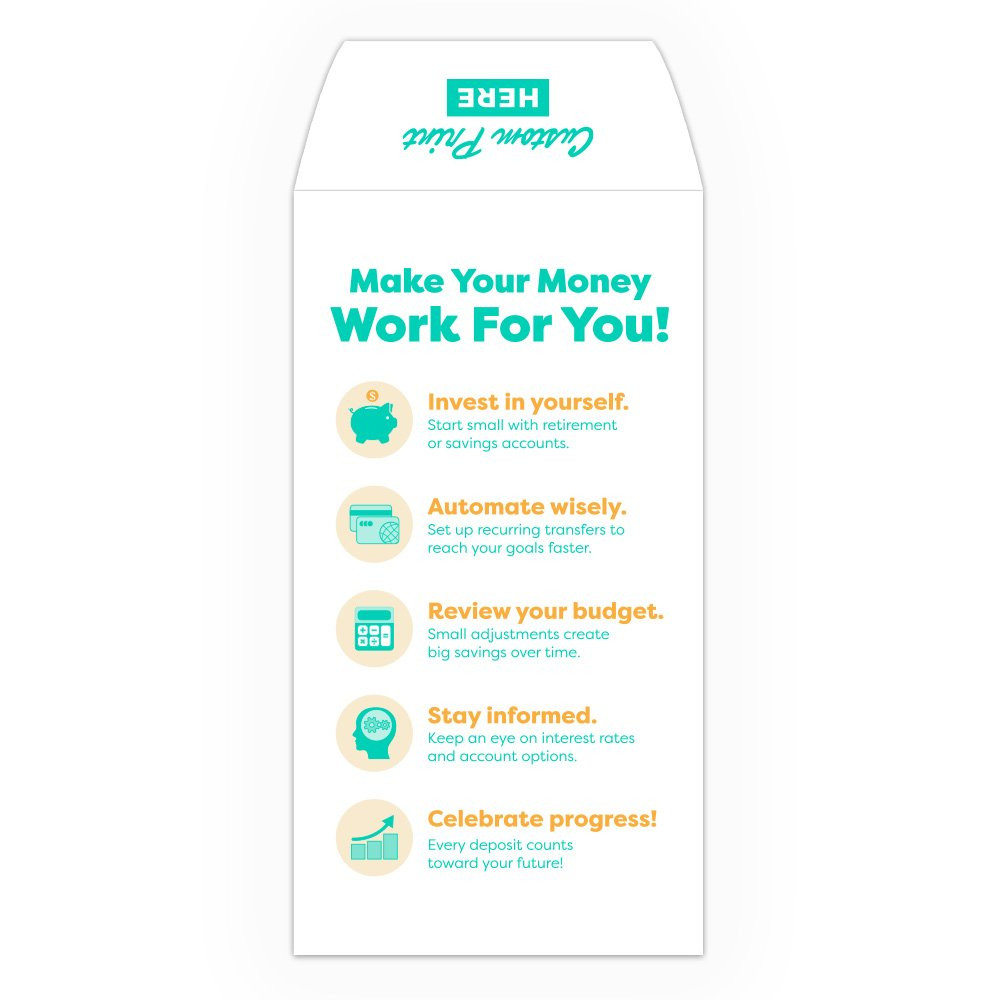 Drive Up Envelope - Put Your Money to Work - 2-Color Design options