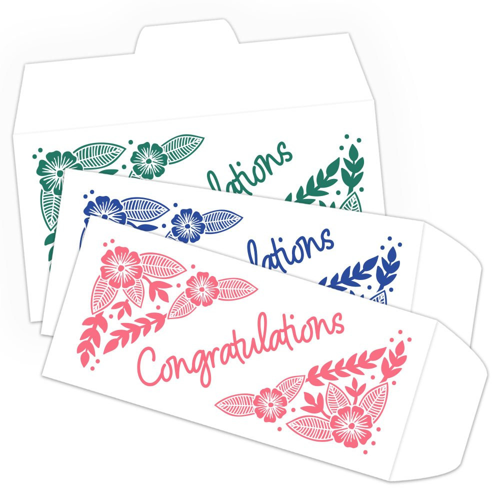 Drive Up Envelope - Floral Congratulations - 1-Color Design hero