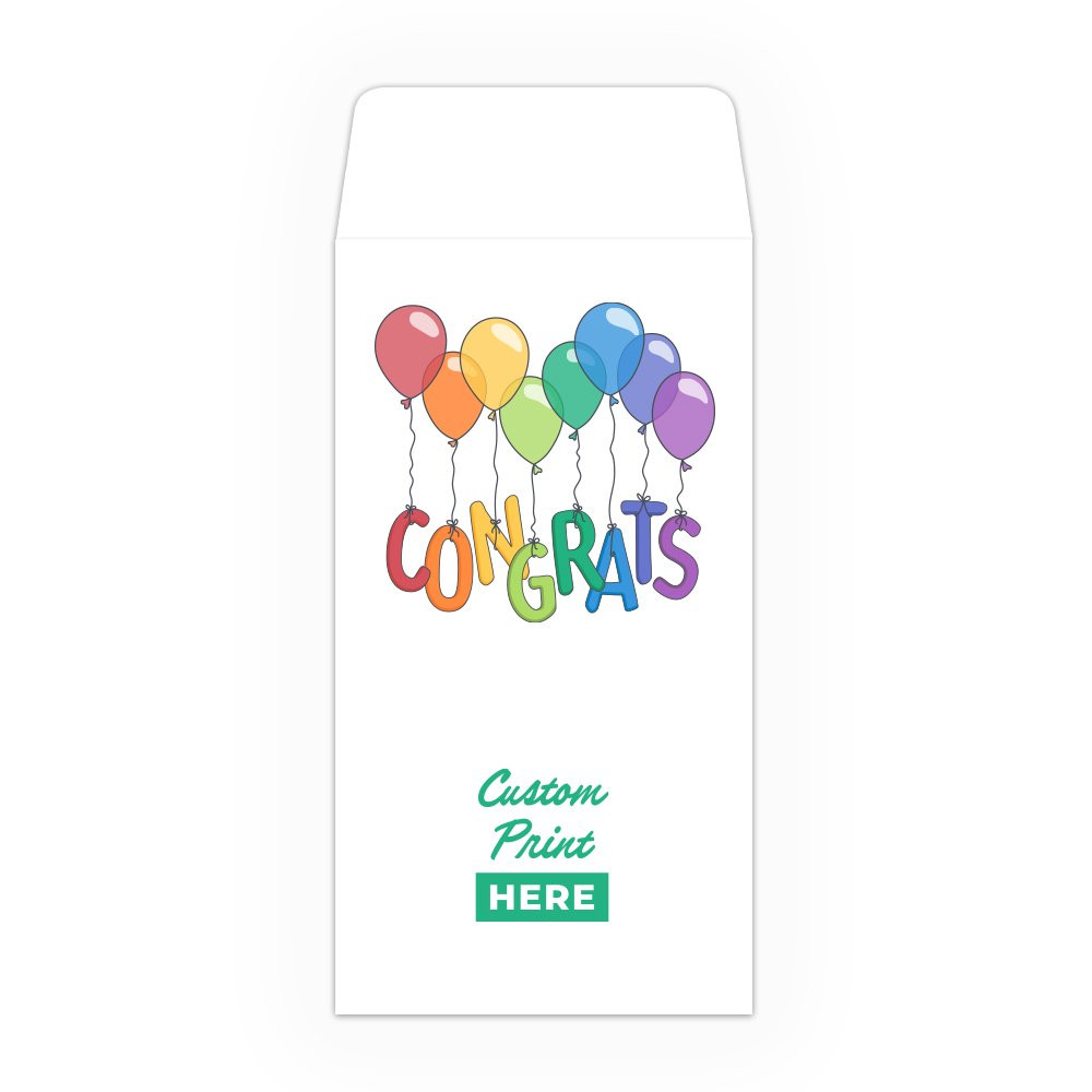 Drive Up Envelope - Congrats Balloons - Full Color Design options