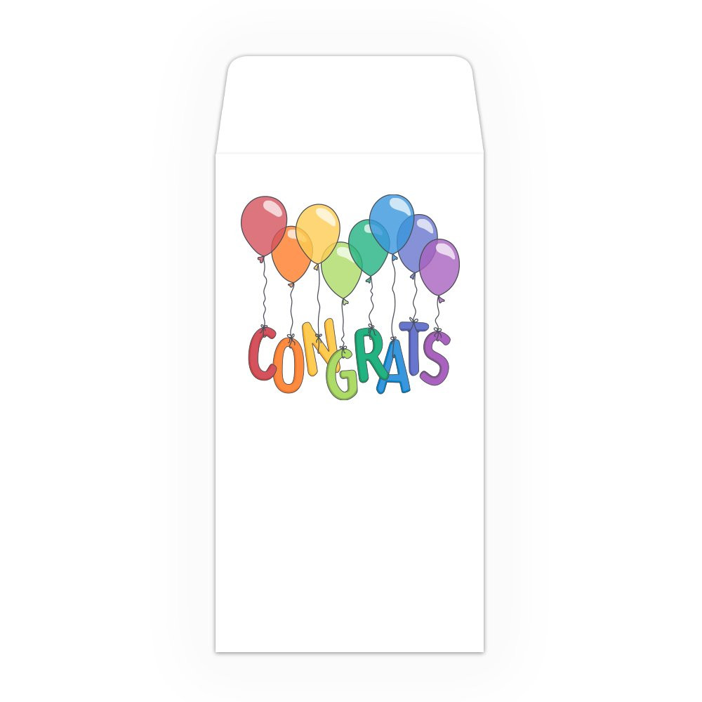 Drive Up Envelope - Congrats Balloons - Full Color Design options